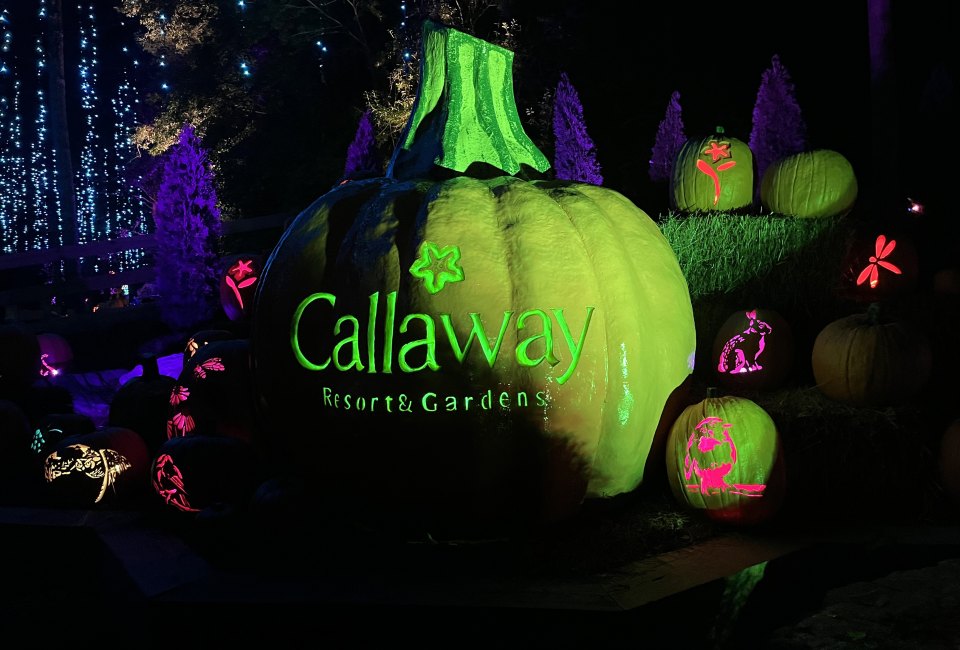 Experience a glowing wonderland in the Enchanted Pumpkin Forest at Callaway Gardens. Photo by the author
