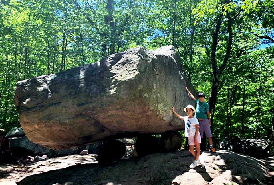 Pose with the boulders at NJ's Pyramid Mountain.Photo by Anita Gregorio Marsault