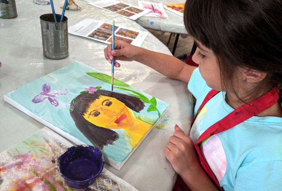 Young artists paint, draw, sculpt, design, and more at Robertson Art Zone.