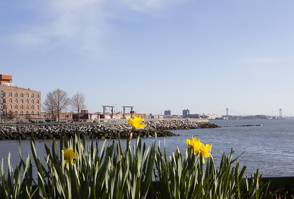 The historic Red Hook area combines pretty views with industrial flair. Photo by Marley White for NYCgo