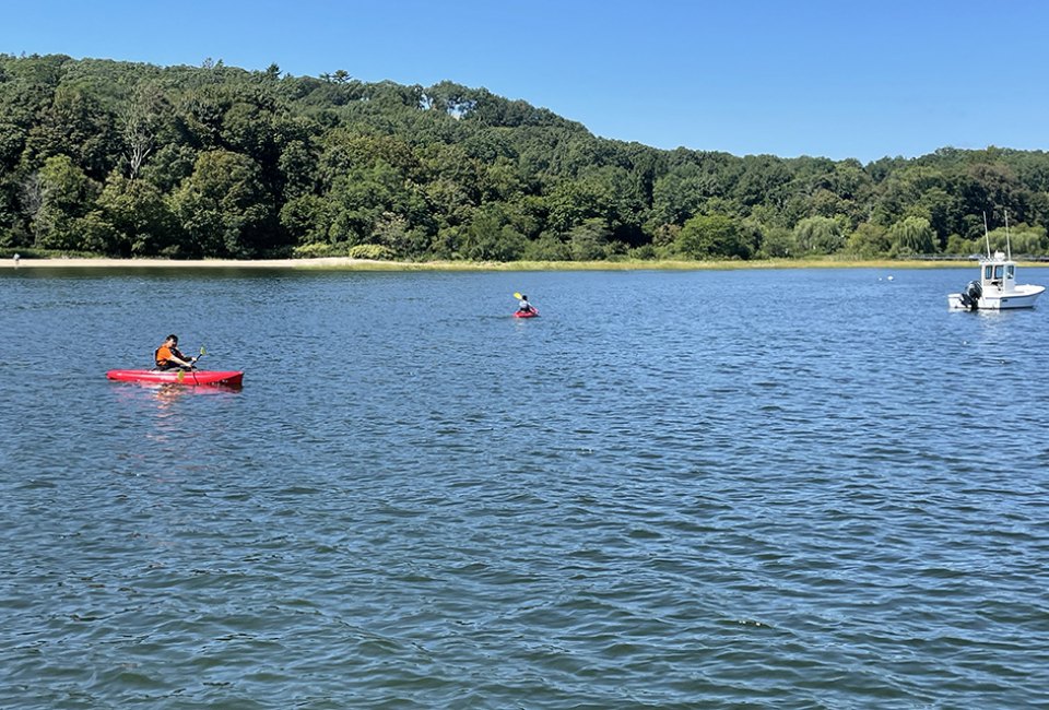 Rent a kayak from The Waterfront Center and explore Oyster Bay Harbor. 