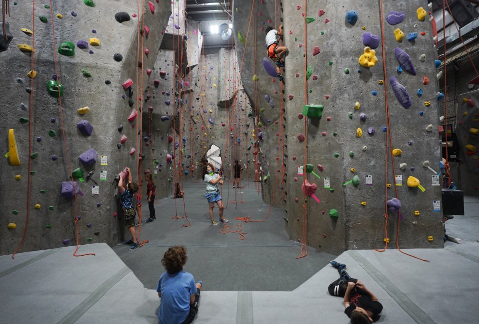 Kids as young as 5 can scale the walls at The Rock Club in New Rochelle. Photo courtesy of The Rock Club