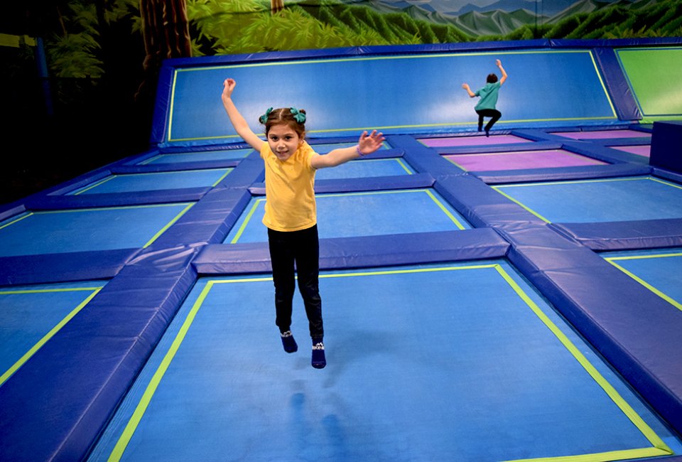 Rock 'N Air is an enormous high-tech trampoline park. 