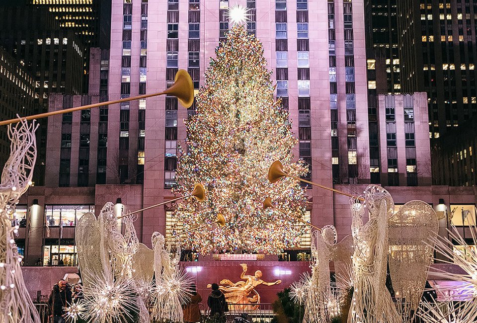 The Rockefeller Center Christmas tree is an iconic NYC holiday destination.  Photo courtesy of Rockefeller Center 