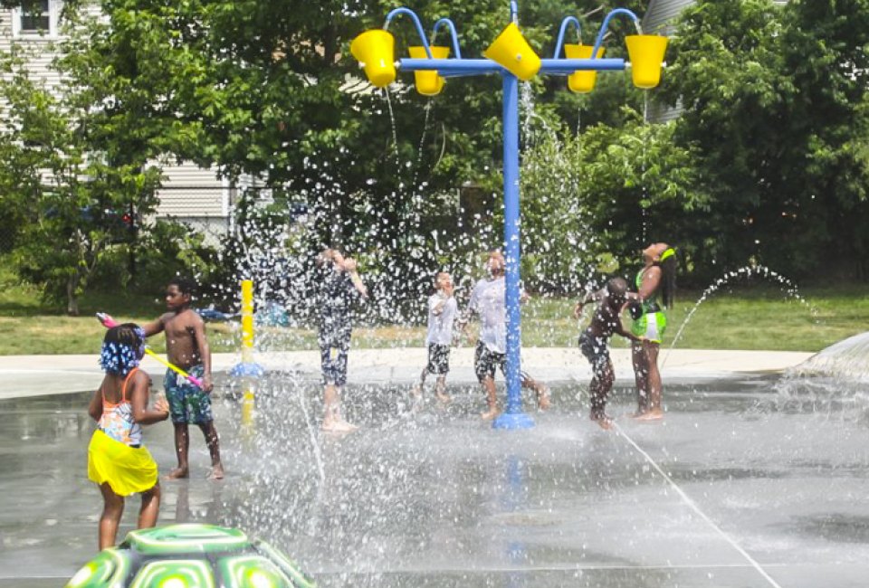 Photo of Ryan Wading Pool and splash pad in Mattapan.