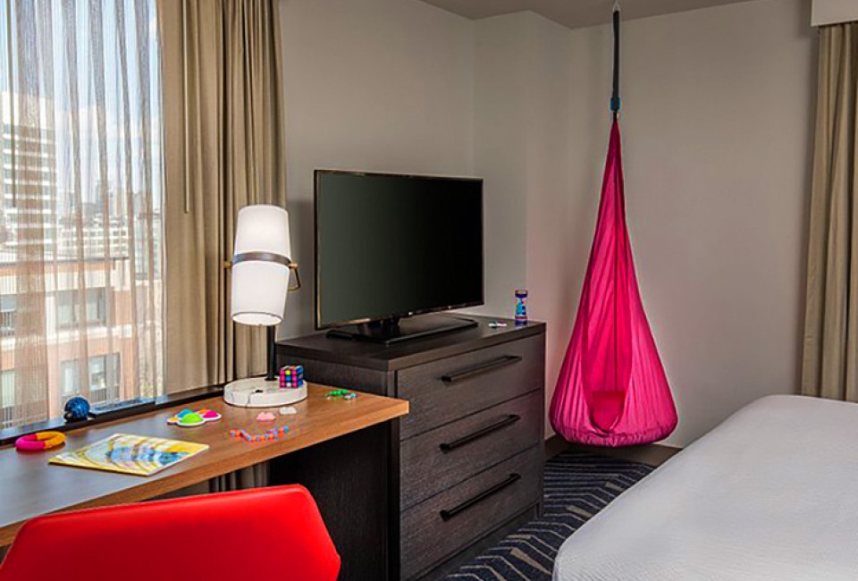 Image of family-friendly Boston hotel room.