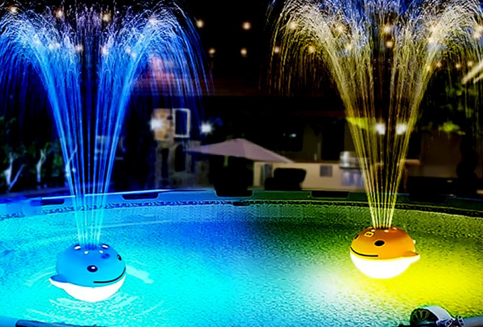 The Whale Pool Fountain makes night swims even more fun. Courtesy of the ChlorStar Store on Amazon