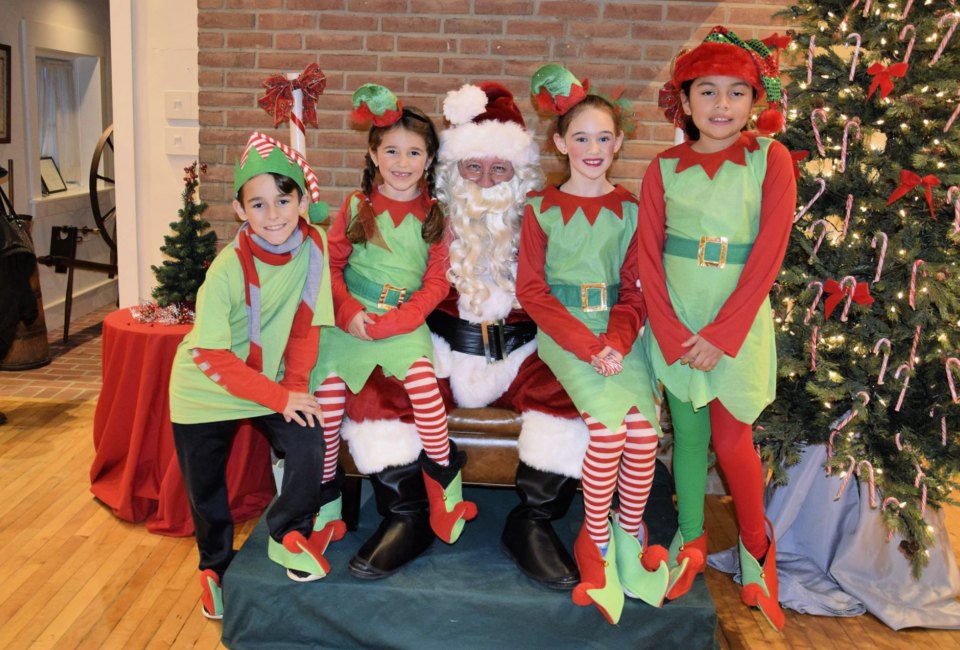 Meet Santa and his elves at Sandy Spring Museum's Family Holiday Party. Photo courtesy of the museum