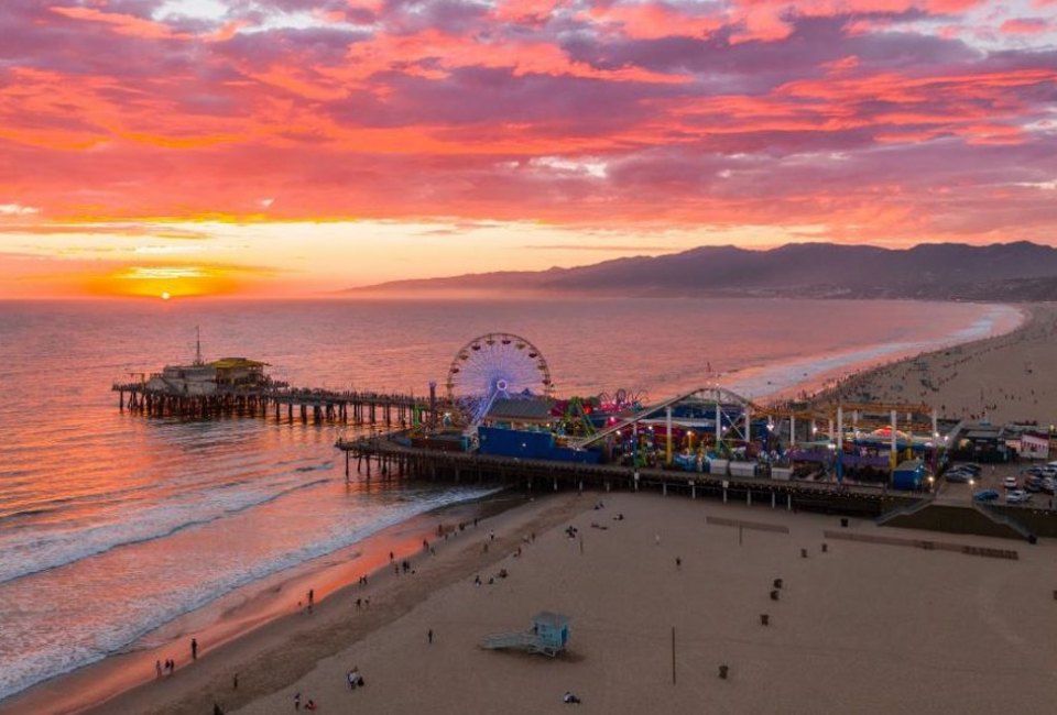 Taking a ride on the Santa Monica Pier Ferris wheel at sunset is one of the top things to do in all of Los Angeles!