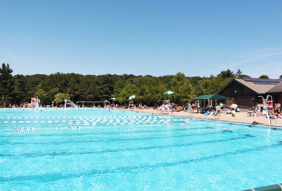 Make a splash at Saxon Woods Pool, which is Westchester 's biggest pool. Photo courtesy of Westchester County Parks