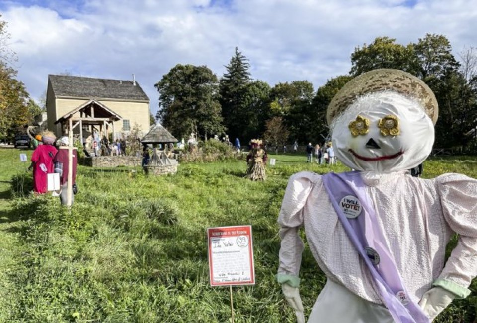 Scarecrows in the Meadow adds a Halloween twist to outdoor fun. Photo courtesy of the Litchfield Historical Society