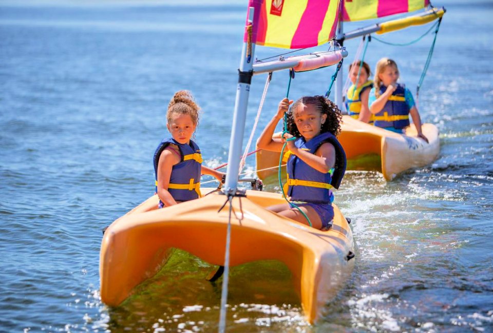 The schooner program allows kids to raise sails and steer themselves. Photo courtesy of New Haven Land Trust