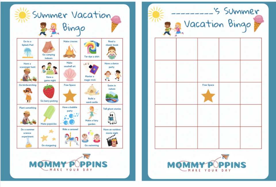 Bingo cards give structure to summer fun and put kids in the driver's seat!