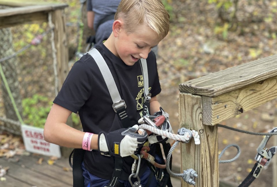 Treetop adventures are back for April 2023 in Connecticut! Photo courtesy of The Adventure Park at Storrs 