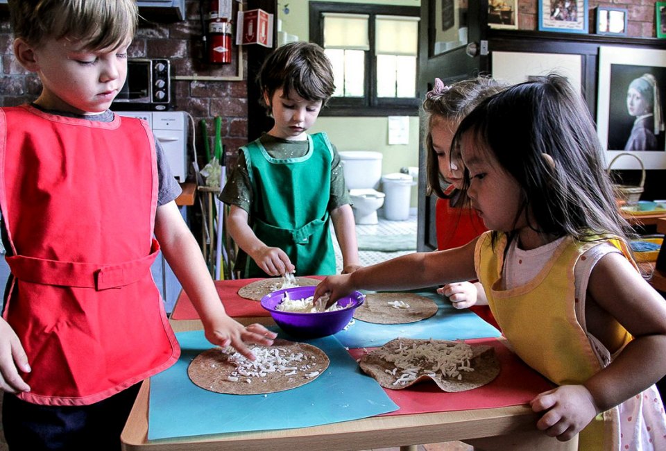 Kids get tactile with lots of hands-on projects at Montessori schools. Photo courtesy of Shir Hashirim Montessori School
