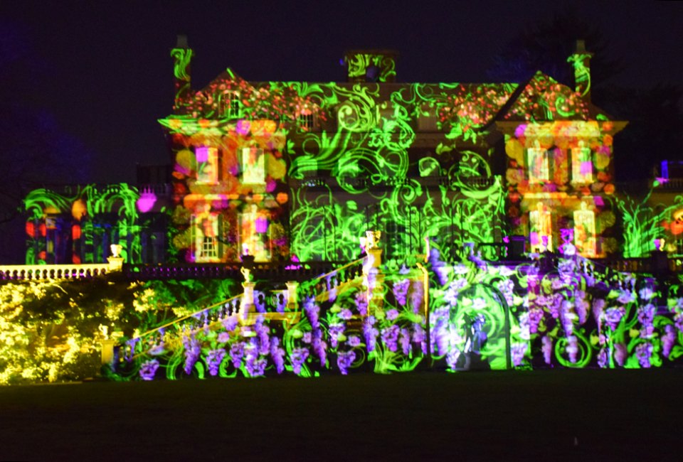 Shimmering Solstice brings a new holiday lights show to the grounds at Old Westbury Gardens.