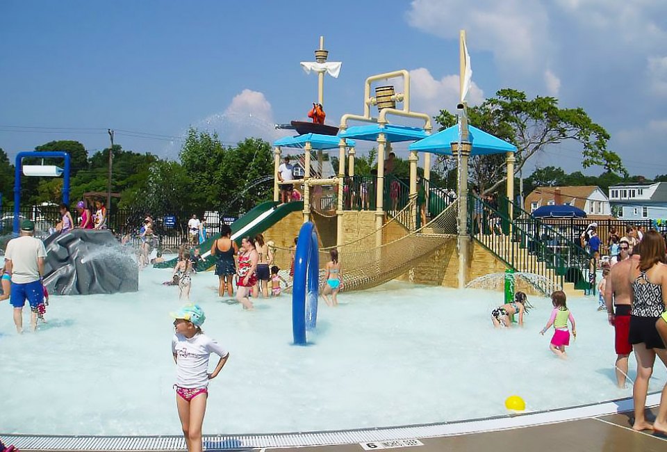 Splash the day away a Bay Shore's well-known splash pad, Shipwreck Cove. Photo courtesy of the Bay Shore Chamber of Commerce 