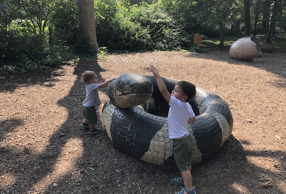 The Staten Island Zoo has fun animal sculptures to climb and explore. Photo by the author