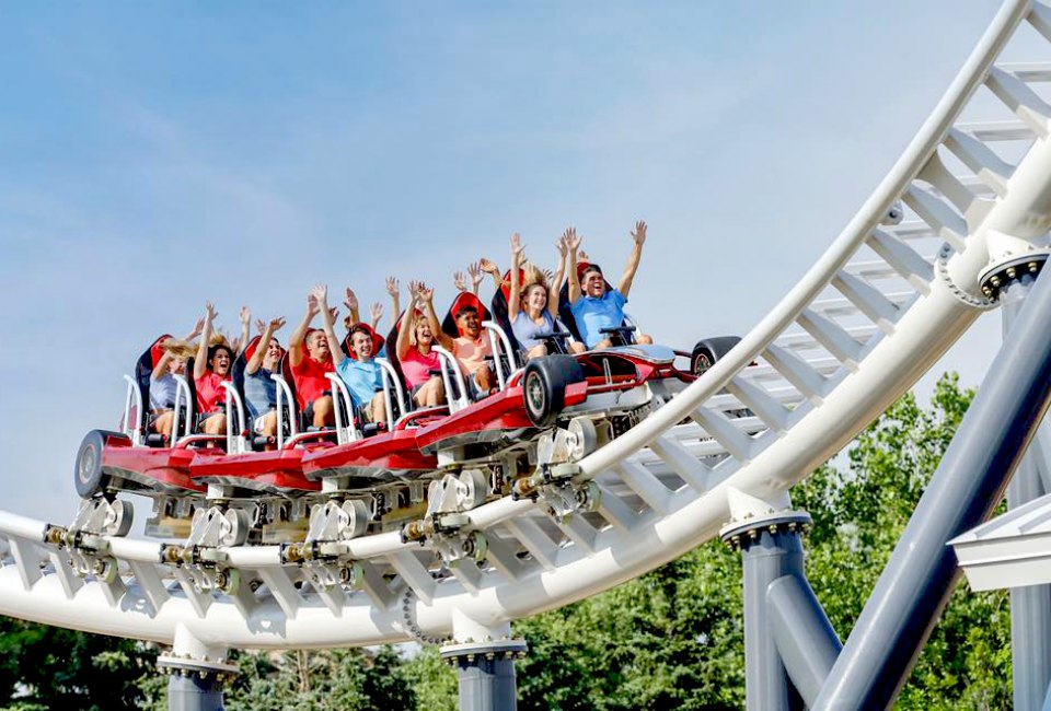 Ride high on Maxx Force at Six Flags Great America. 