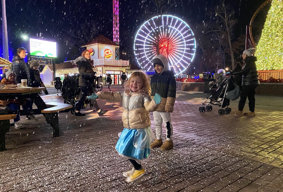 Six Flags Great Adventure transforms into a twinkling wonderland at Holidays in the Park. Photo by Lisa Warden