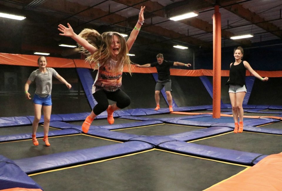 Who said kids were the only ones who love entertainment centers?! Photo courtesy Sky Zone