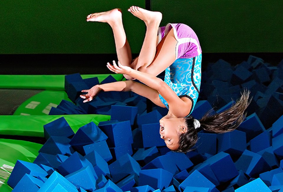 Your kids will flip over the expansive play area at Bounce! Trampoline Sports. Photo courtesy of the venue