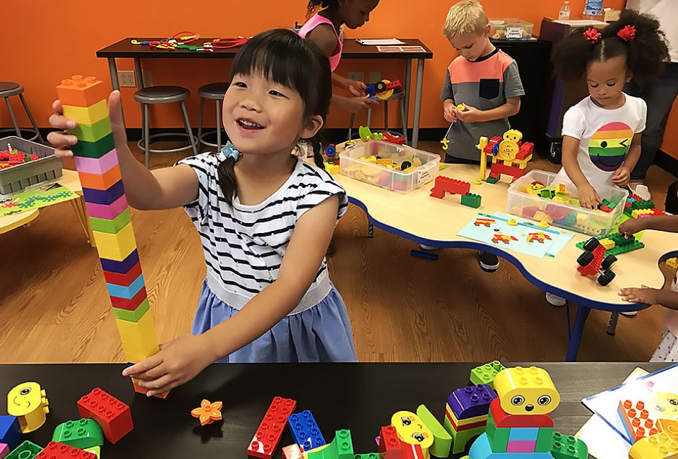 Kids can build with LEGOs, KEVA planks, Magna-Tiles, and more at Snapology's new Discovery Center.