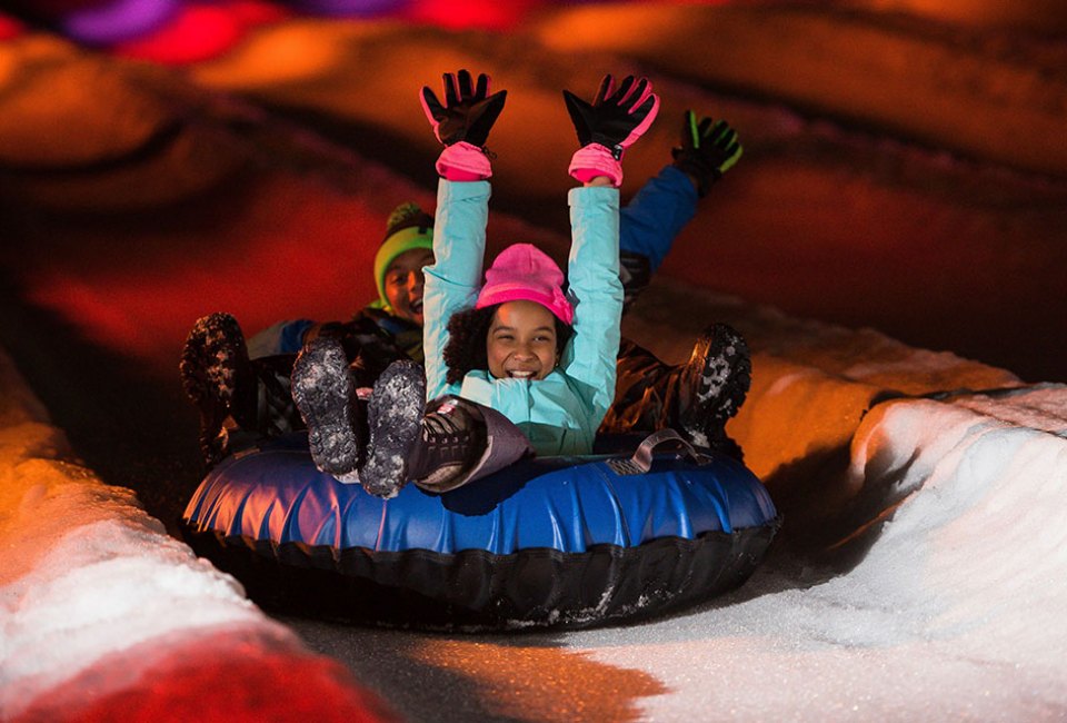 Try Galactic tubing at Camelback Mountain for nighttime family adventures. Photo courtesy of Camelback