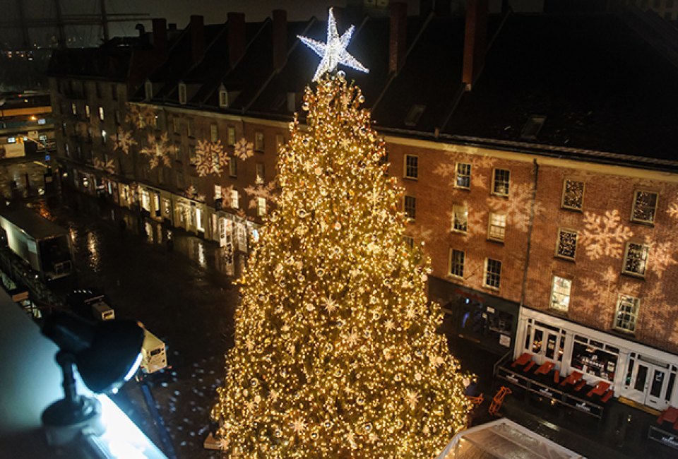 Christmas tree at South Street Seaport