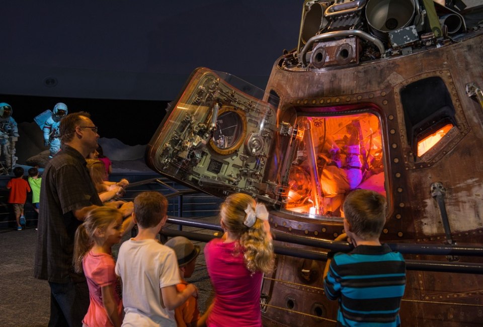 Check out the Apollo 17 command module, which was used on the last crewed mission to the moon. Photo courtesy of NASA Space Center Houston.