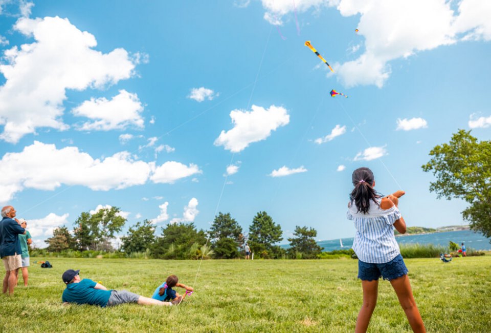 Free Kite Friday on Spectacle Island. Photo courtesy of Boston Harbor Now