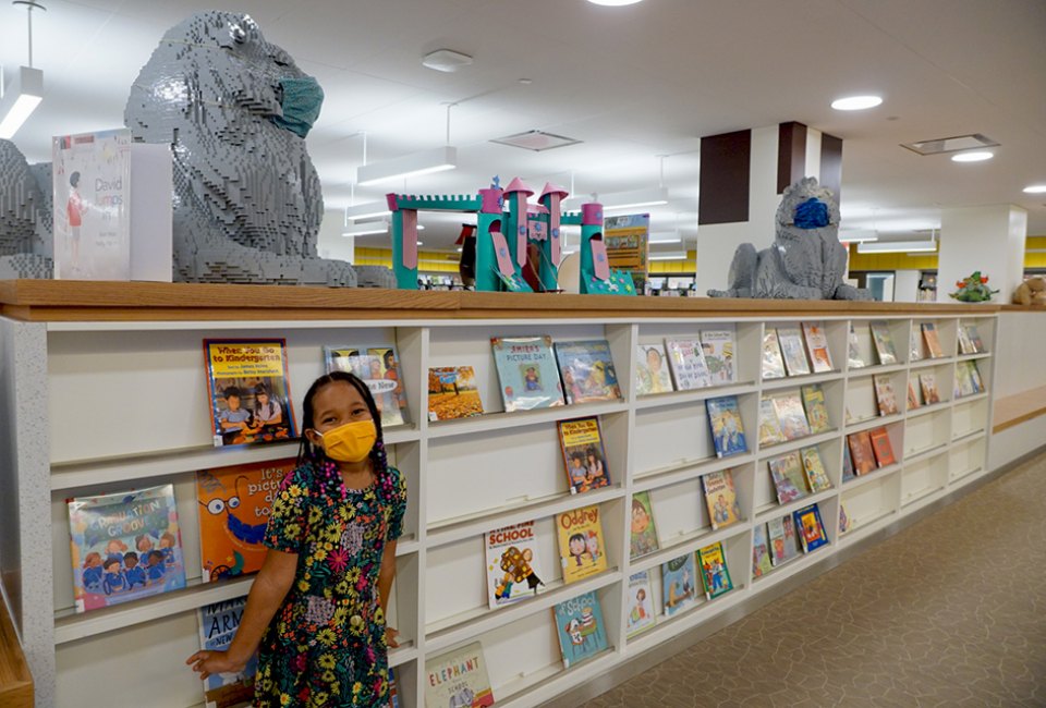 See Patience and Fortitude—in Lego form—at the newly remodeled Stavros Niarchos NYPL branch in Midtown.