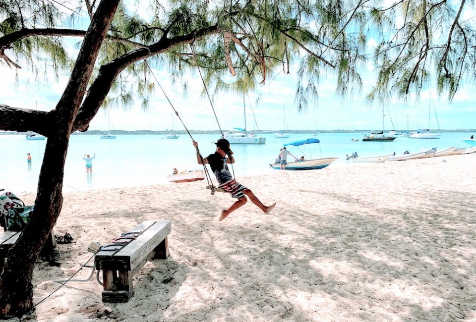 The Bahamas have many islands beyond Nassau for visiting. We enjoyed restaurants and play at Stocking Island. Photo by Anna Fader