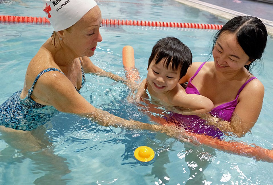 Swimming lessons start as young as 7 months at Commonpoint Queens, which uses the Red Cross curriculum. Photo courtesy of the venue