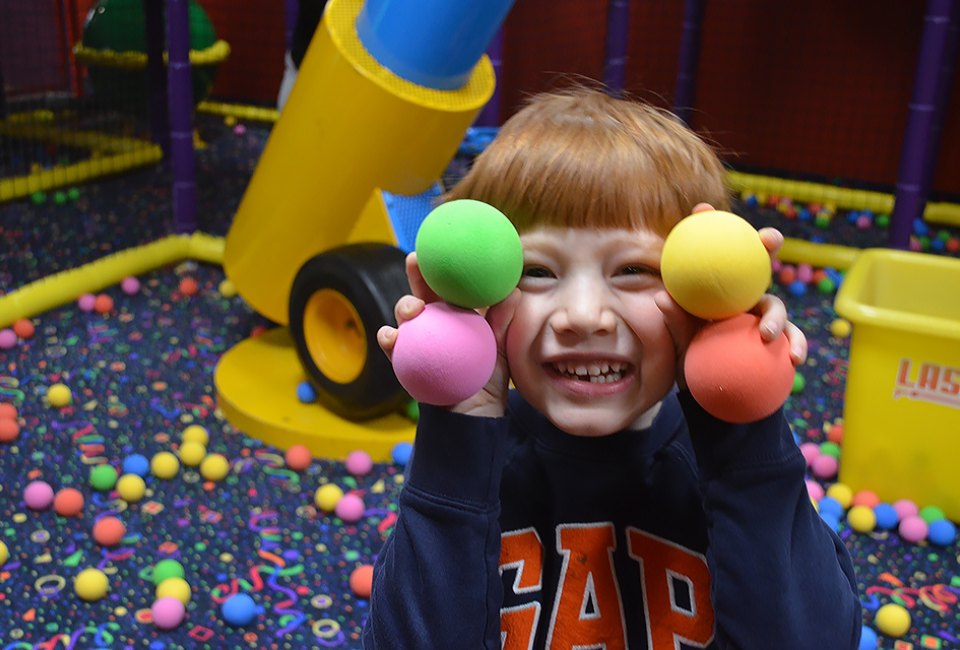 The Laser Bounce ball pit is sure to thrill! Photo by Sydney Ng