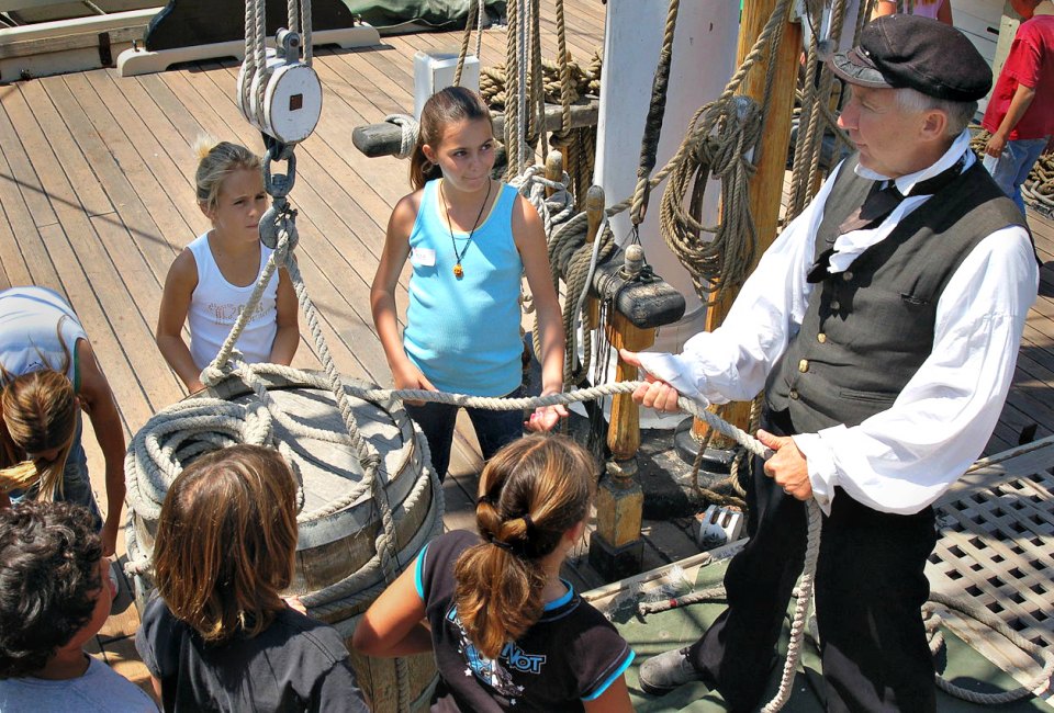 Learn the ropes onboard a tall ship. Photo by Jim Graves for the Ocean Institute