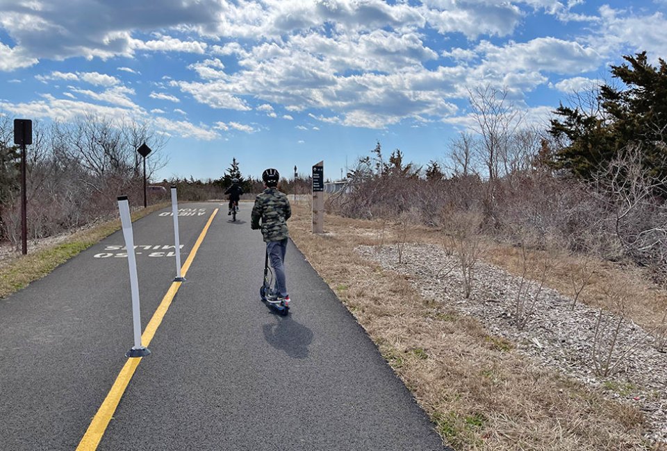 Walk, ride, scoot, or cycle along the Ocean County Greenway Trail to explore 14 miles of South Shore beauty.