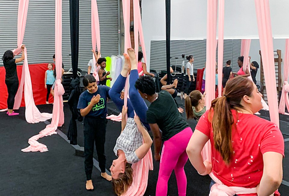 Mother's Day Kids & Me Aerial Workshop. Photo courtesy of The Artz 
