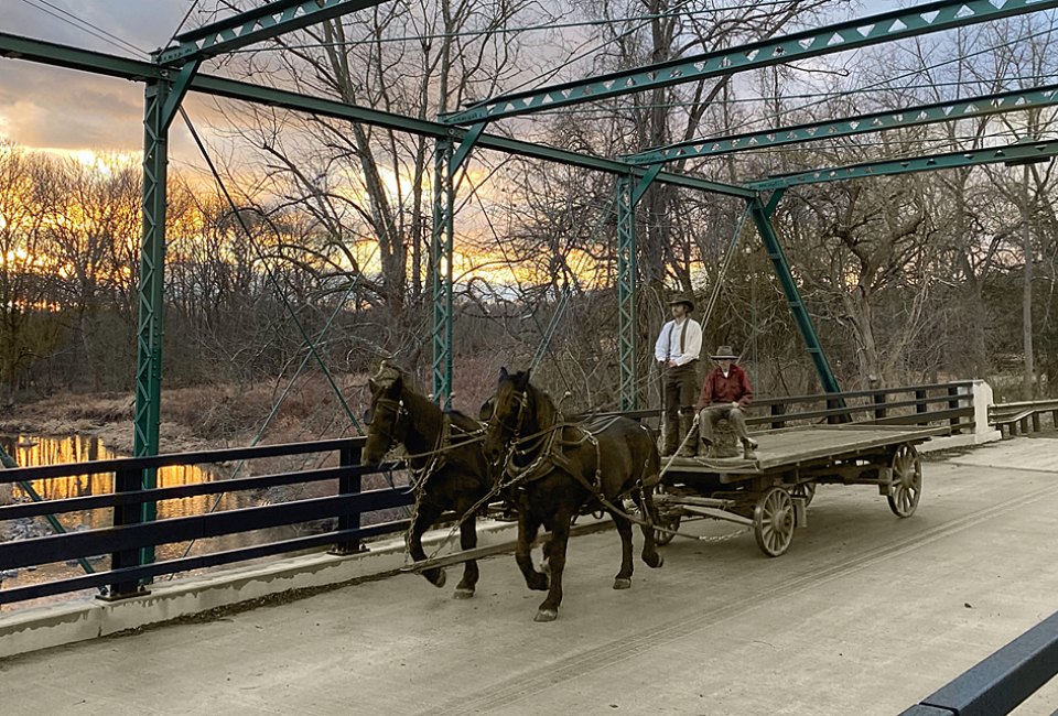 The Howell Living History Museum provides a lovely backdrop for a Valentine's Day celebration. Photo courtesy of the farm