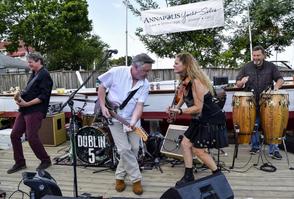 The Tides and Tunes Summer Concert Series takes place on Thursday evenings. Photo courtesy of the  Annapolis Maritime Museum 