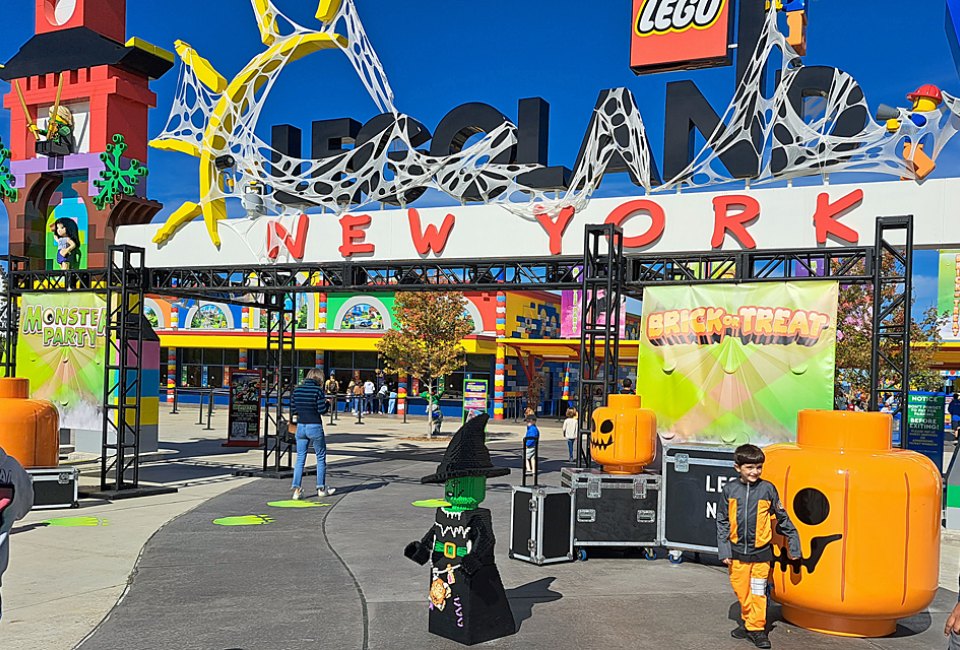 Legoland New York is decked out for the Halloween season. Come in costume to enjoy all the rides and attractions, plus Halloween-themed shows and "brick-or-treating" throughout the park. Photo by author