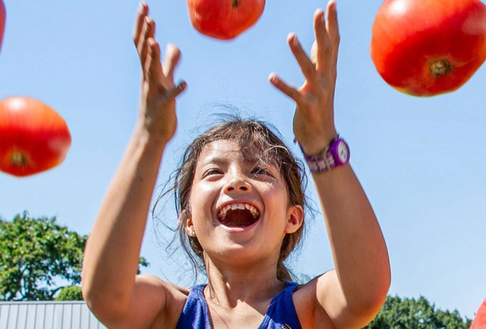 The Edible Academy at the NYBG celebrates all things tomato (juggling not required!). Photo courtesy of Edible Academy 