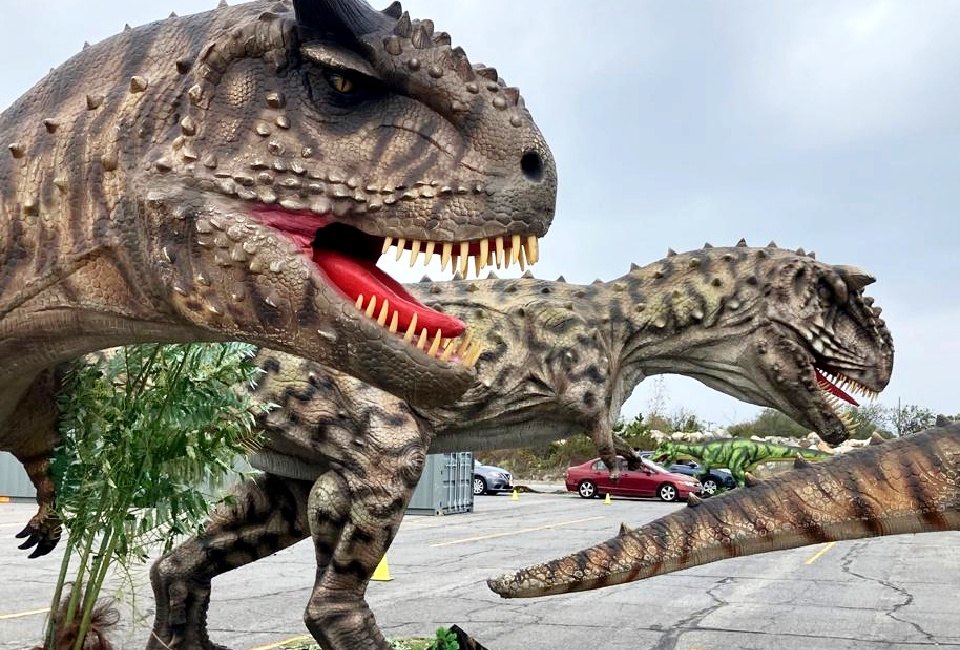 Meet animatronic dinosaurs on a drive-thru Jurassic Quest!