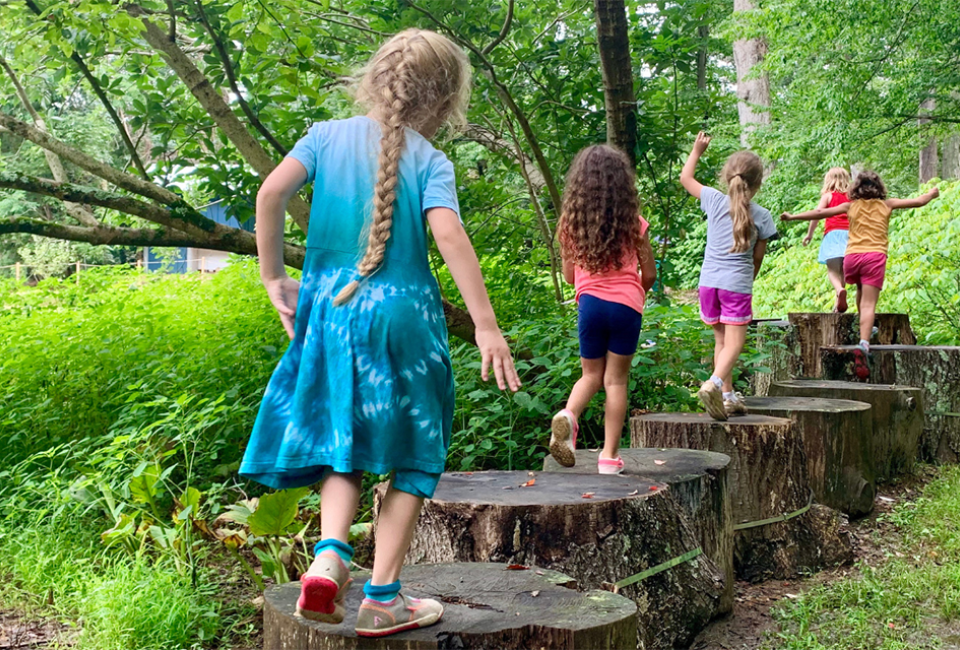 Kids can romp through the woods at Tyler Arboretum. Photo courtesy of the arboretum