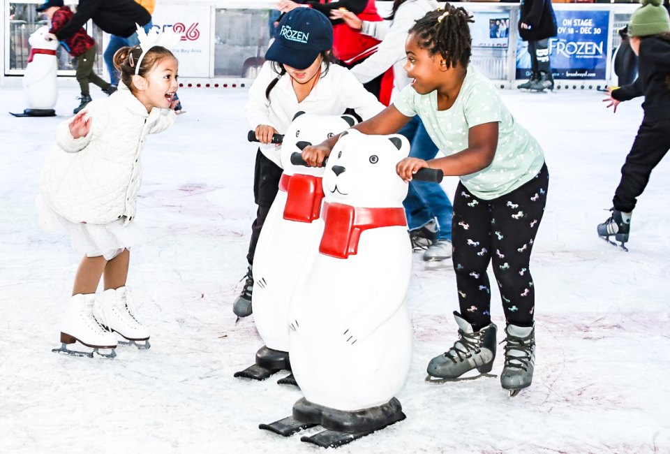 Let these polar bears give you a hand keeping your balance on the ice! Photo courtesy of the Union Square Ice Rink, Facebook