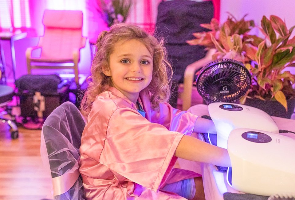Pamper the birthday child and their friends with a spa party! Photo courtesy of Unique & Special Kids Spa