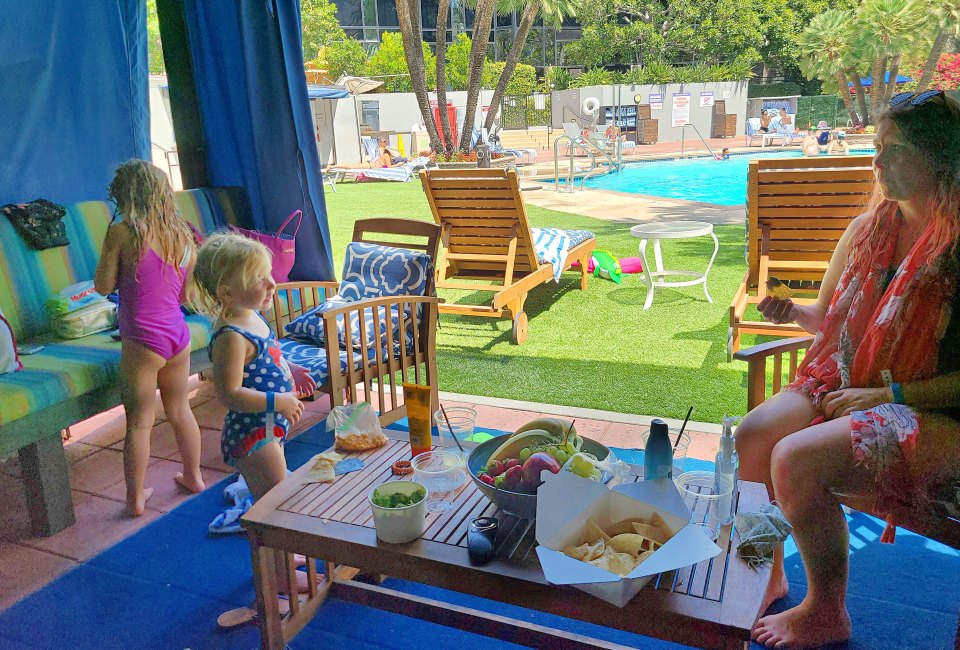 Things To Do With LA Kids Over Spring Break: Book a cabana by the pool.