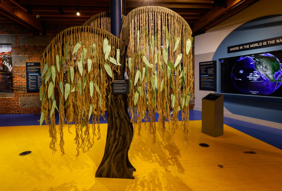 Museum visitors are encouraged to make a paper leaf  to honor a fallen military service member in Boston this Memorial Day. Photo by Greg M. Cooper for the USS ConstitutionMuseum.