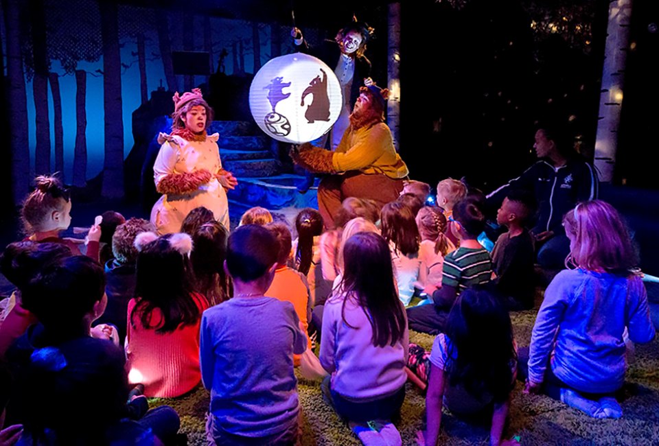 Wake Up, Brother Bear! is a highly interactive show that will take you and your cubs on a fun-filled journey through the four seasons with a playful pair of bears. Photo courtesy of the Chicago Children's Theater