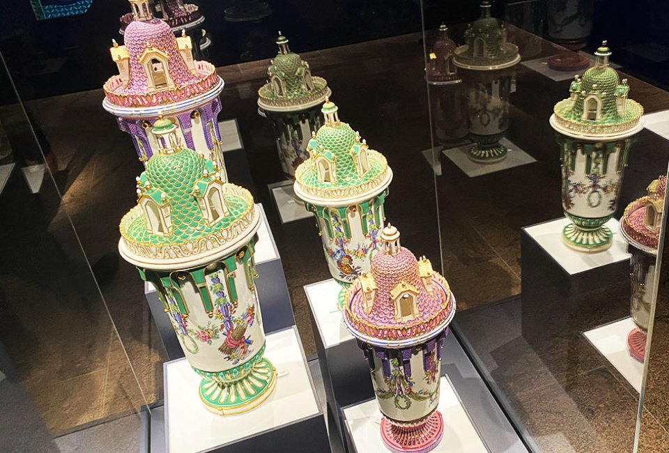 Towers from famed Disney princess castles? No, 18th-century vases by French sculptor Etienne-Maurice Falconet. 